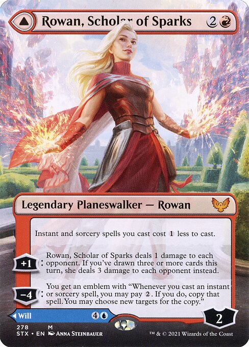 Rowan, Scholar of Sparks // Will, Scholar of Frost (278) - BORDERLESS (Foil) - NM