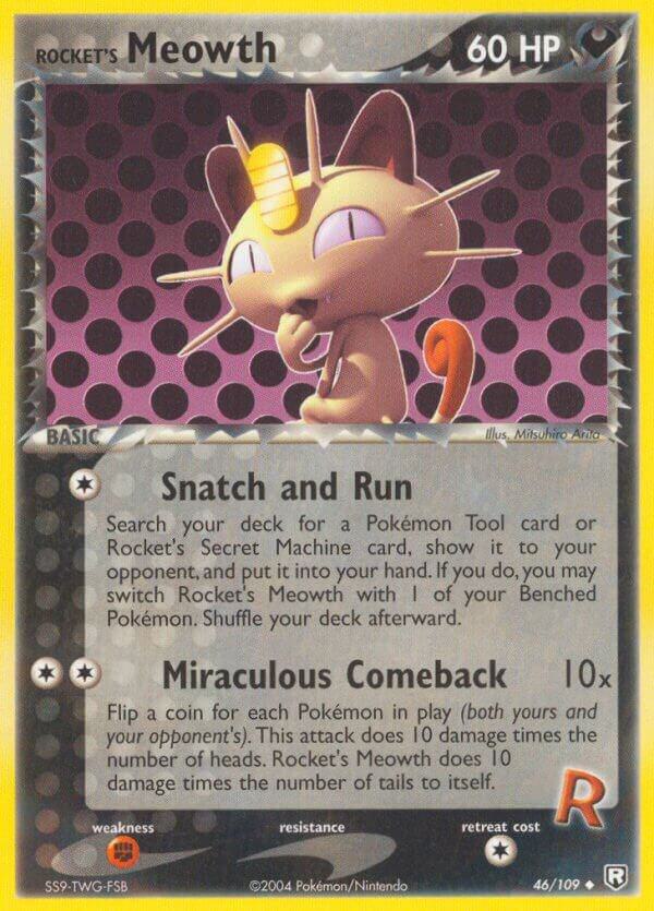 Rocket's Meowth 46 (Reverse Holofoil) - LP