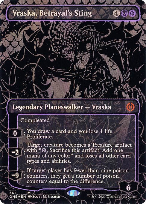 Vraska, Betrayal's Sting (361) - BORDERLESS (Foil) - NM