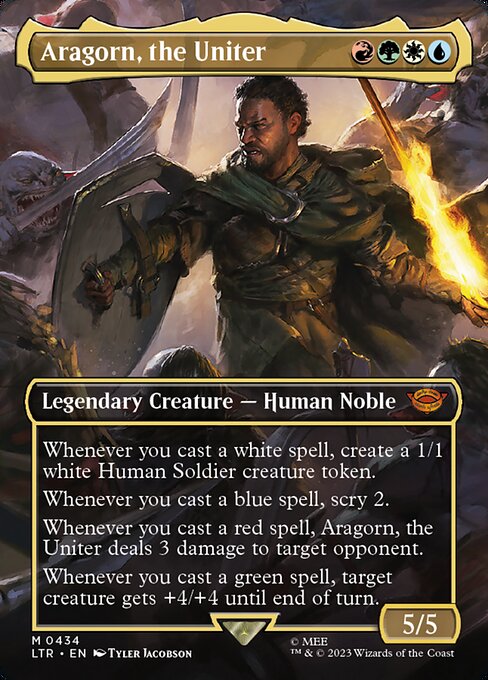 Aragorn, the Uniter (434) - BORDERLESS (Foil) - NM